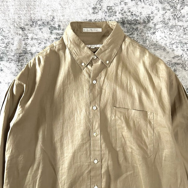 Perry Ellis Beige Linen Shirt Button Down – XL