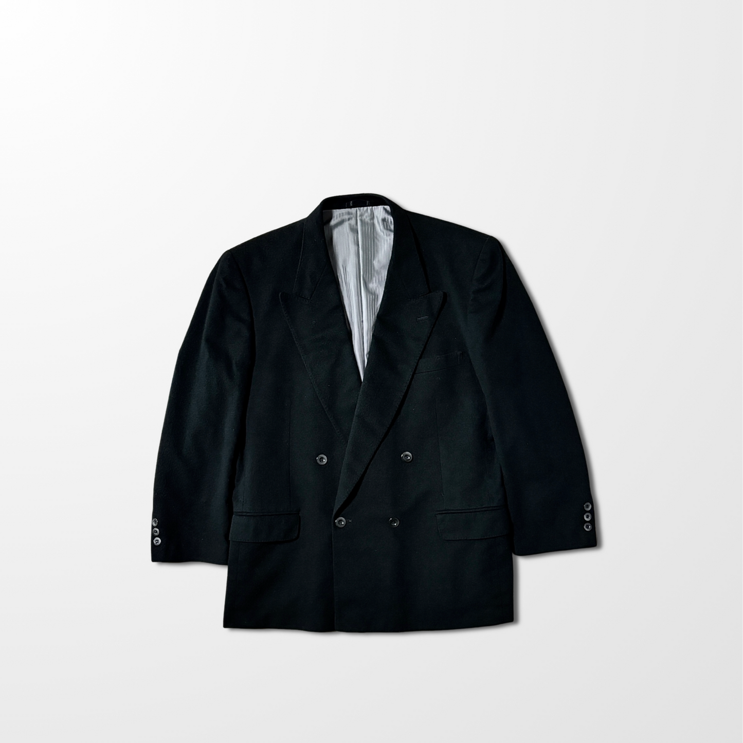 Pure Cashmere Double Breasted Jacket – Black – L