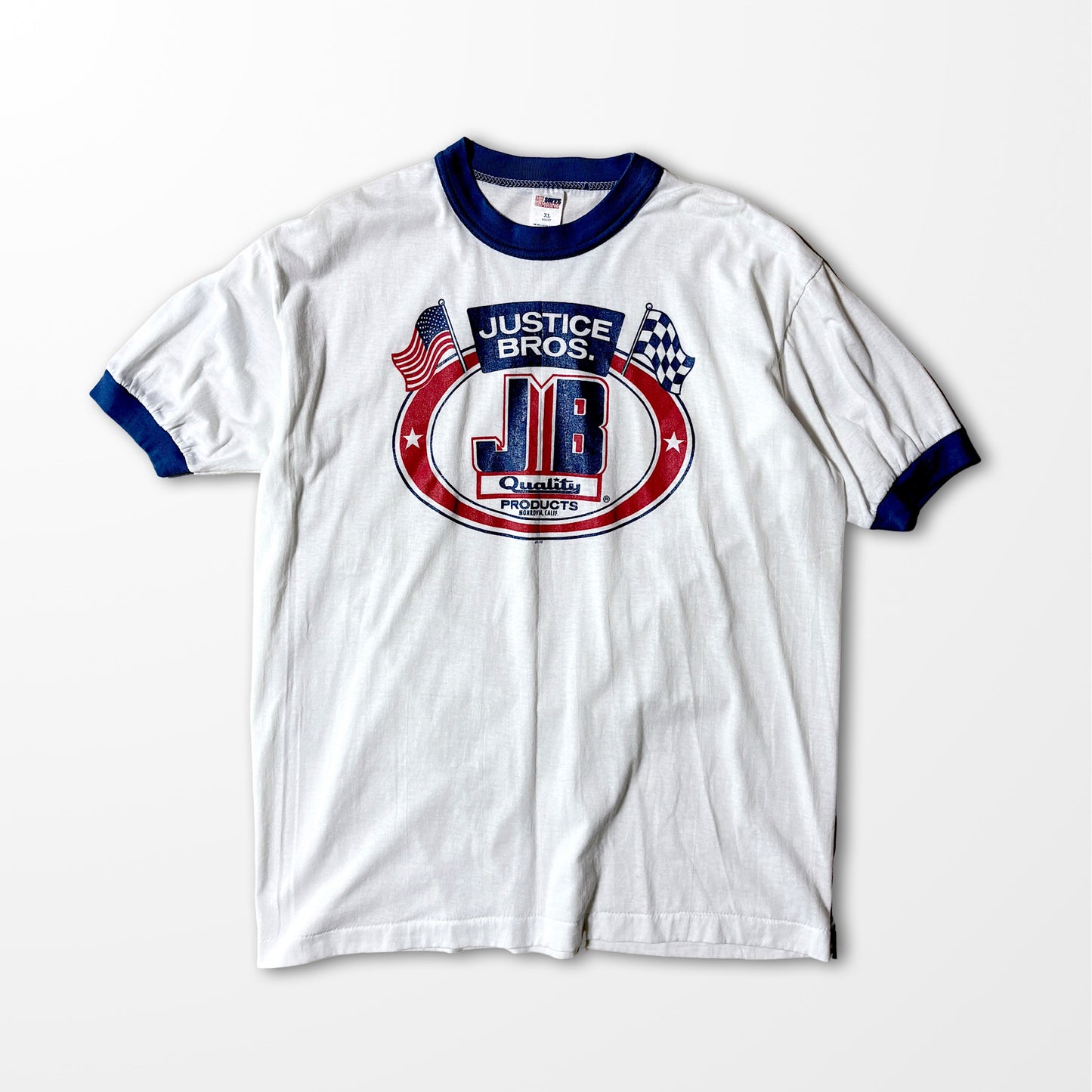 vintage ringer T-shirt "JUSTICE BROS."