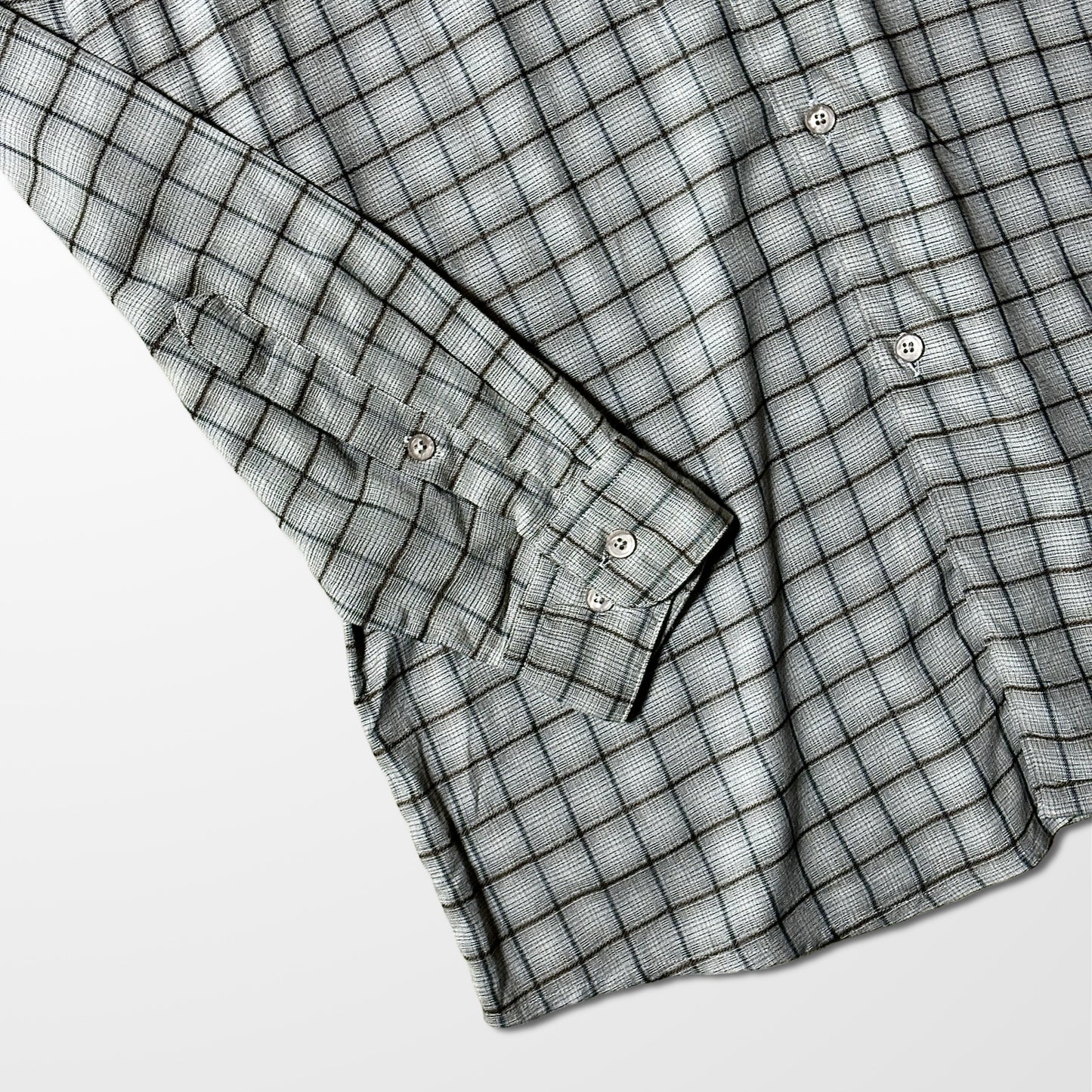 Perry Ellis 100% Rayon Check Shirt – Brown Beige, XL