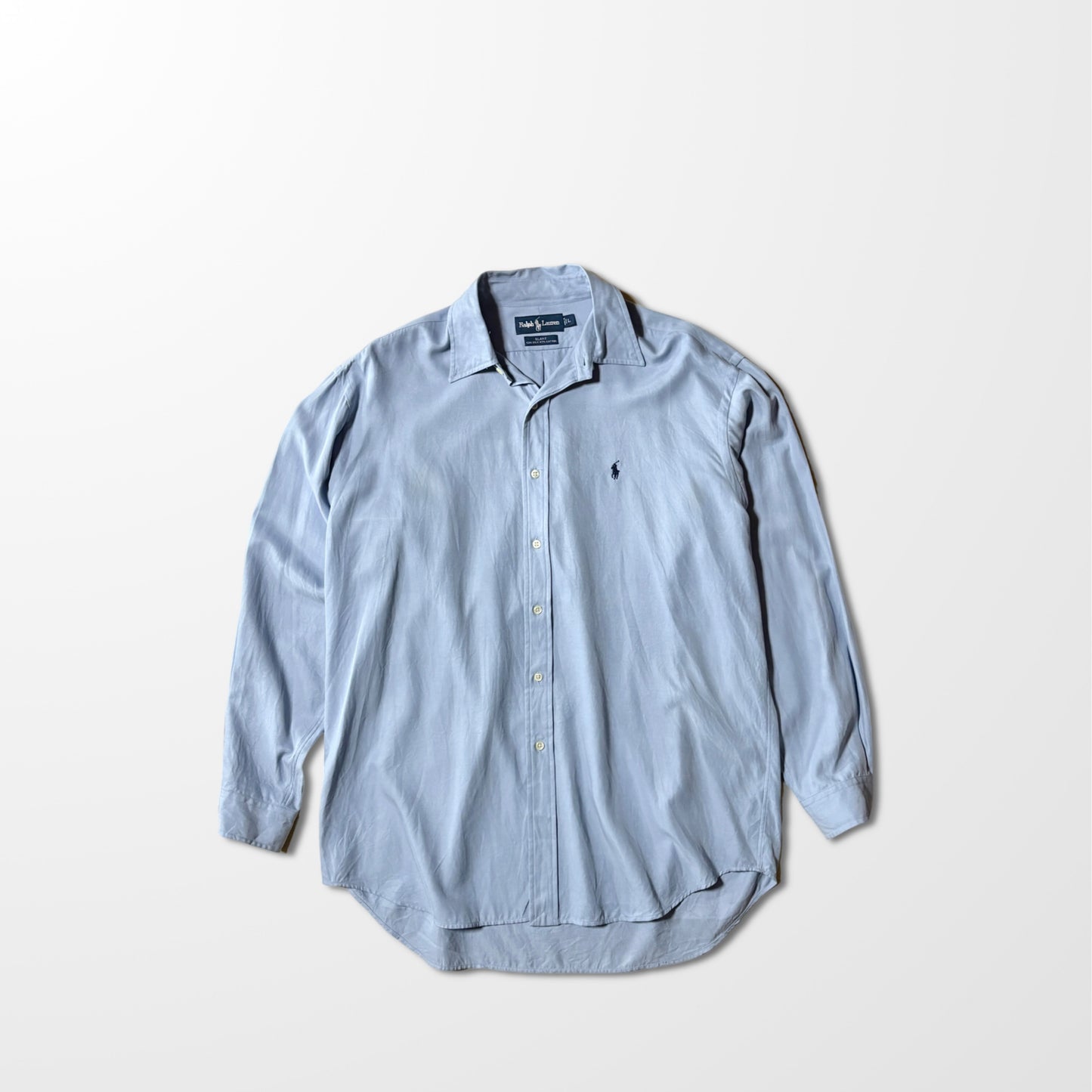 Ralph Lauren Silk Cotton Blend Blue Shirt – L