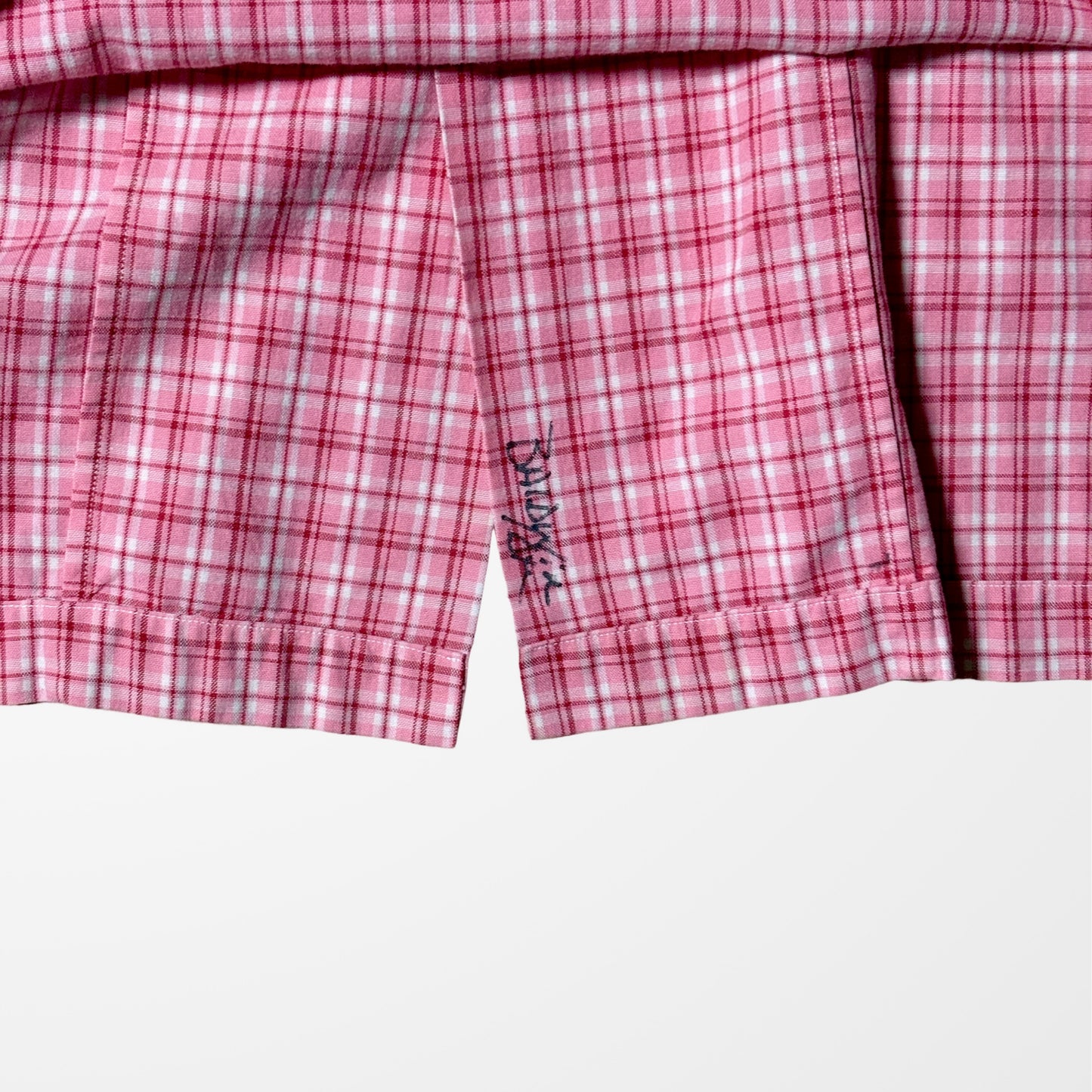 Polo Ralph Lauren Pink Plaid Open Collar Shirt 90s