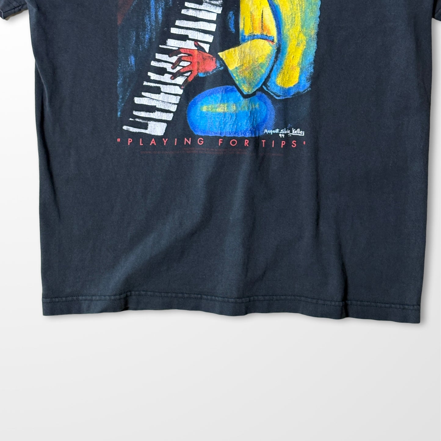 New Orleans Jazz Fade Art Tee – Colorful Pianist Print