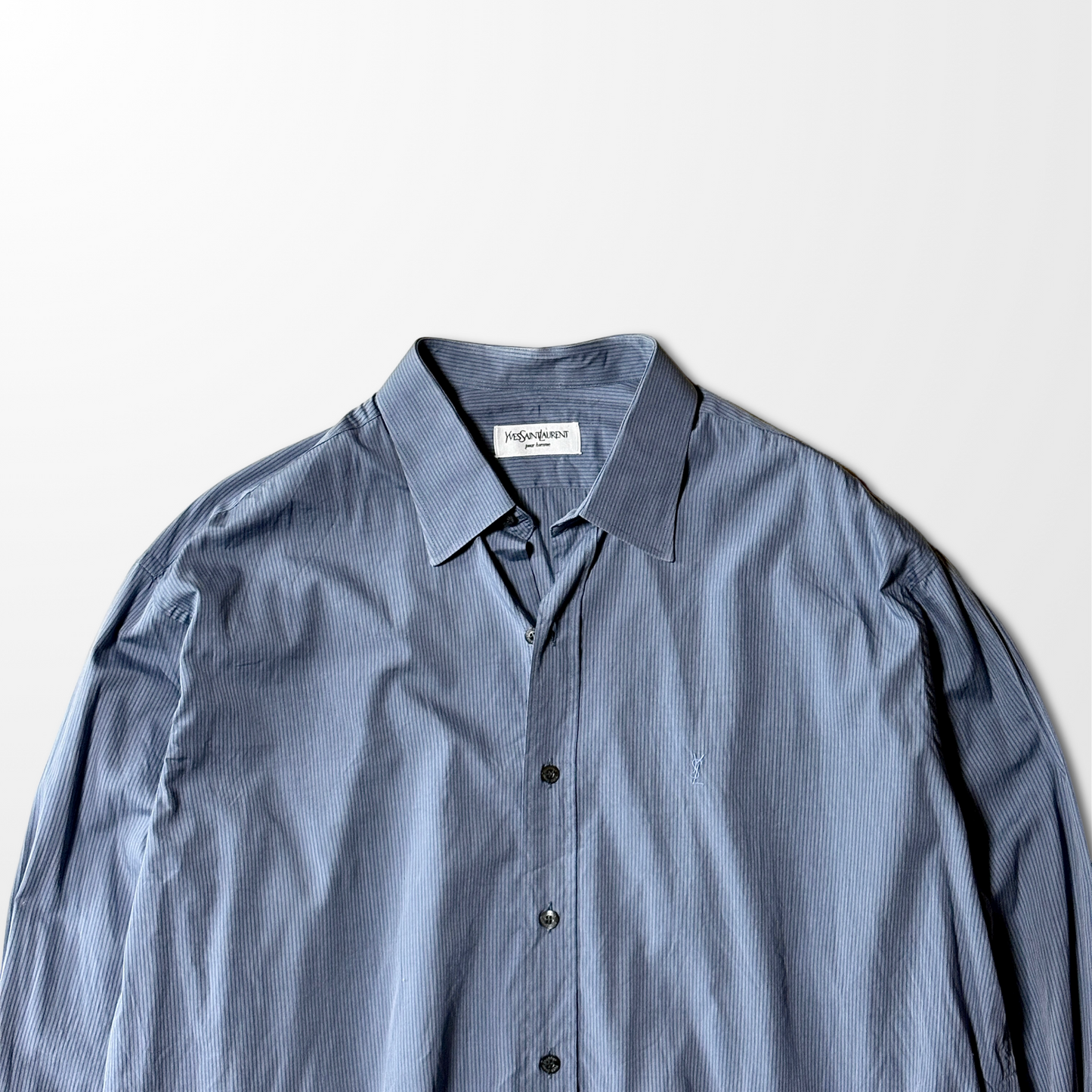 Yves Saint Laurent pour homme Blue Stripe Shirt – Size 45