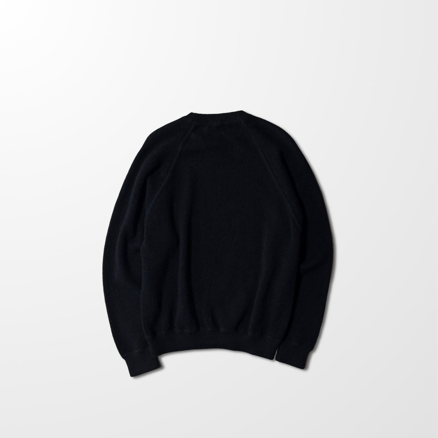 Alpaca 100% Crewneck Knit Sweater – Black, L