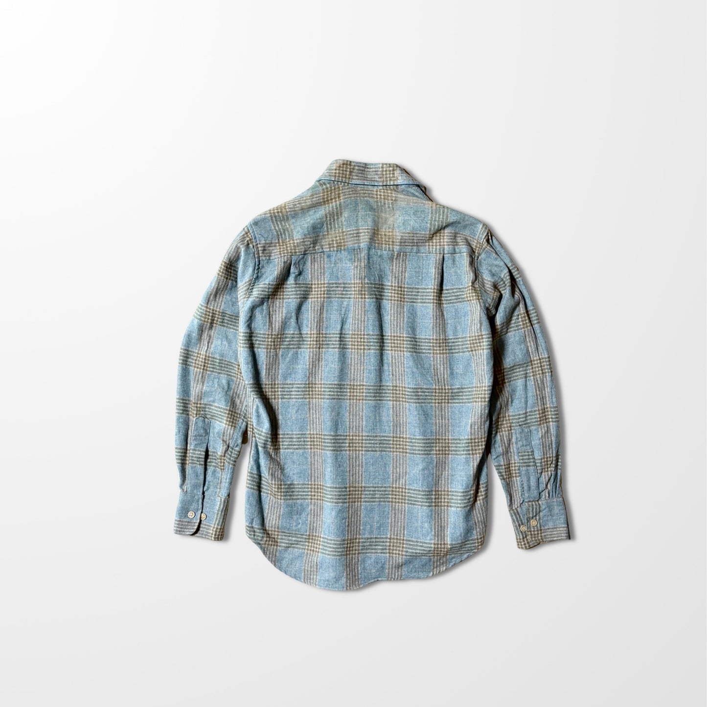 80s Van Heusen Wool Blend Plaid Shirt – M / Made in Korea