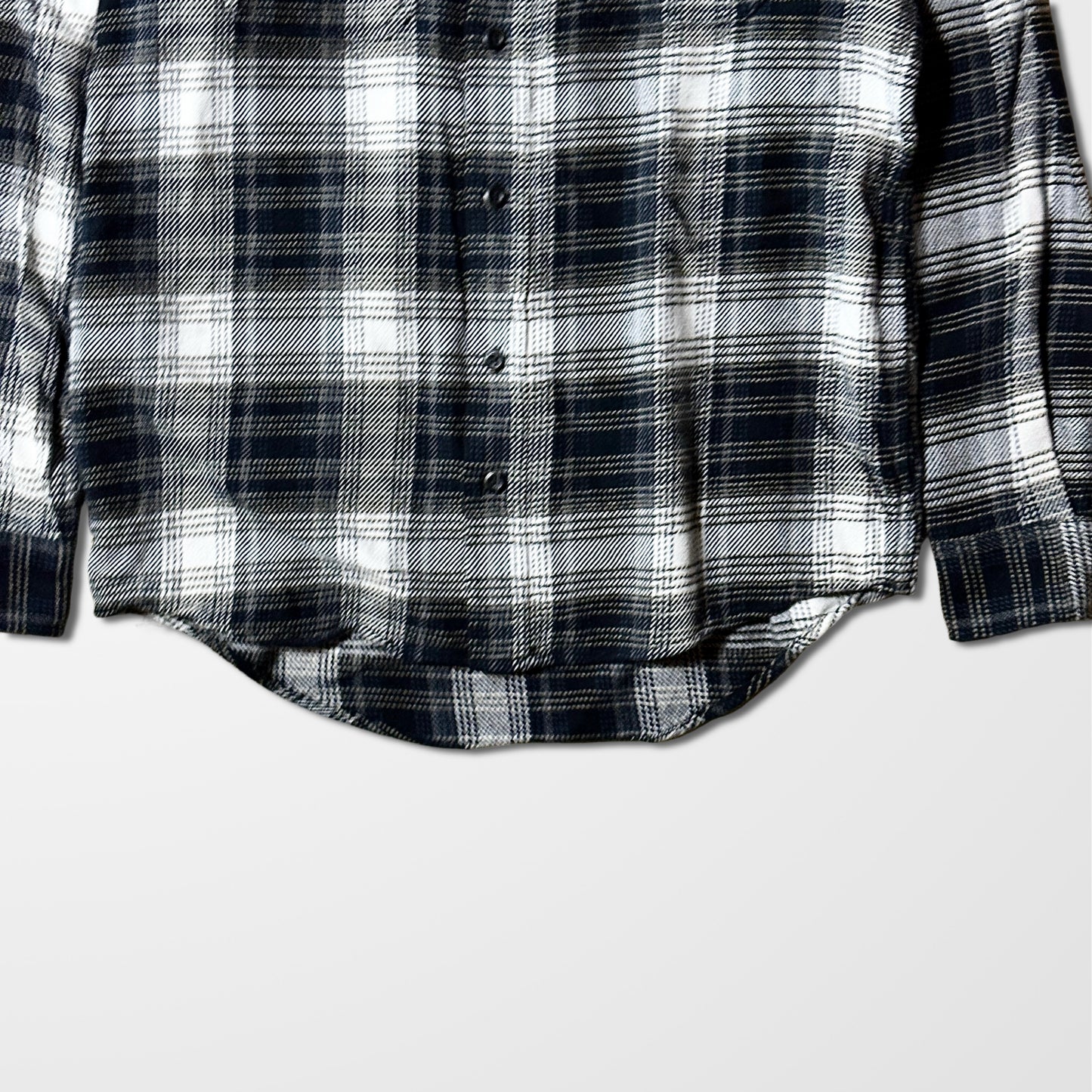 Flannel Check Shirt – M, Black & White