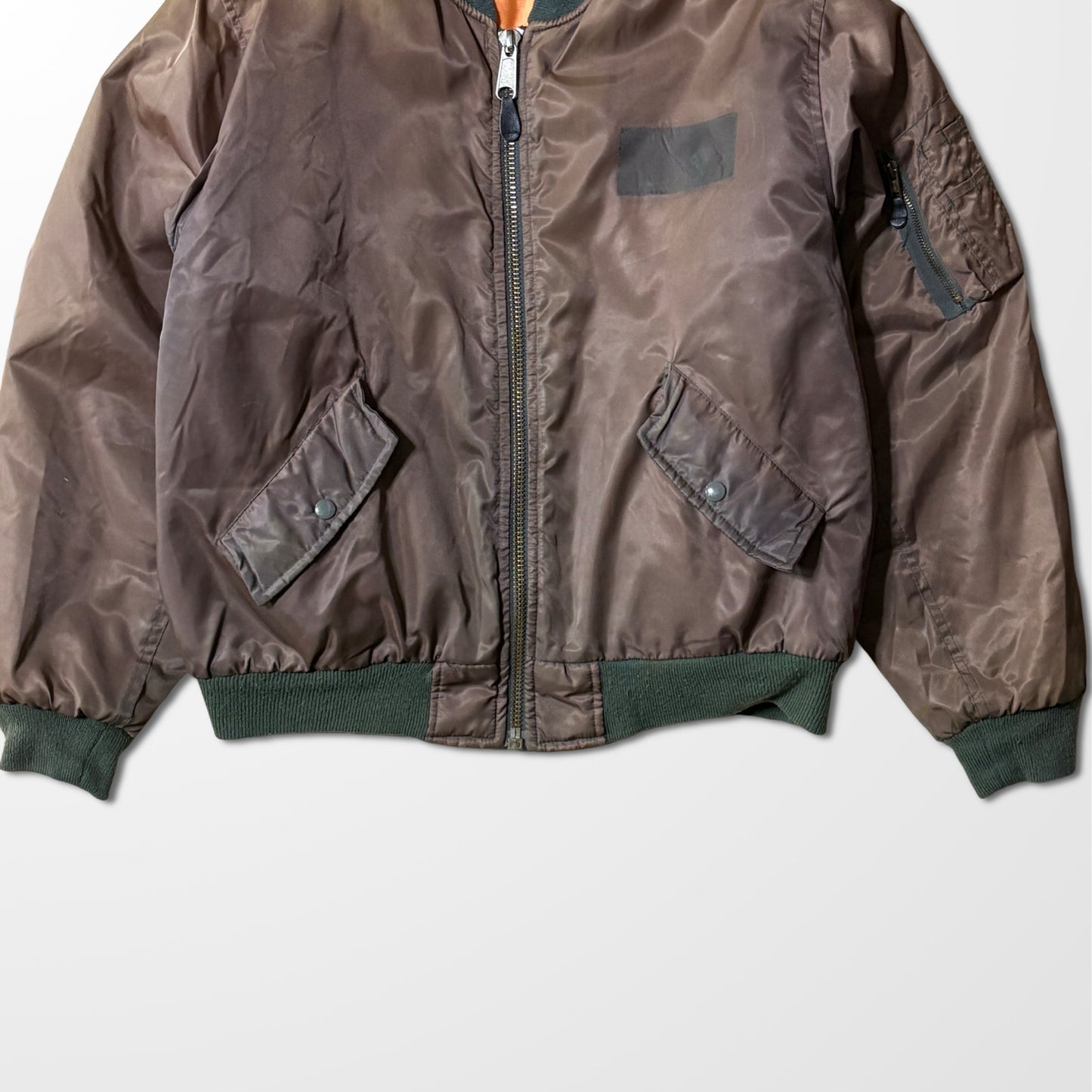 Vintage 60s–70s MA-1 Flight Jacket, TALON Zipper – M