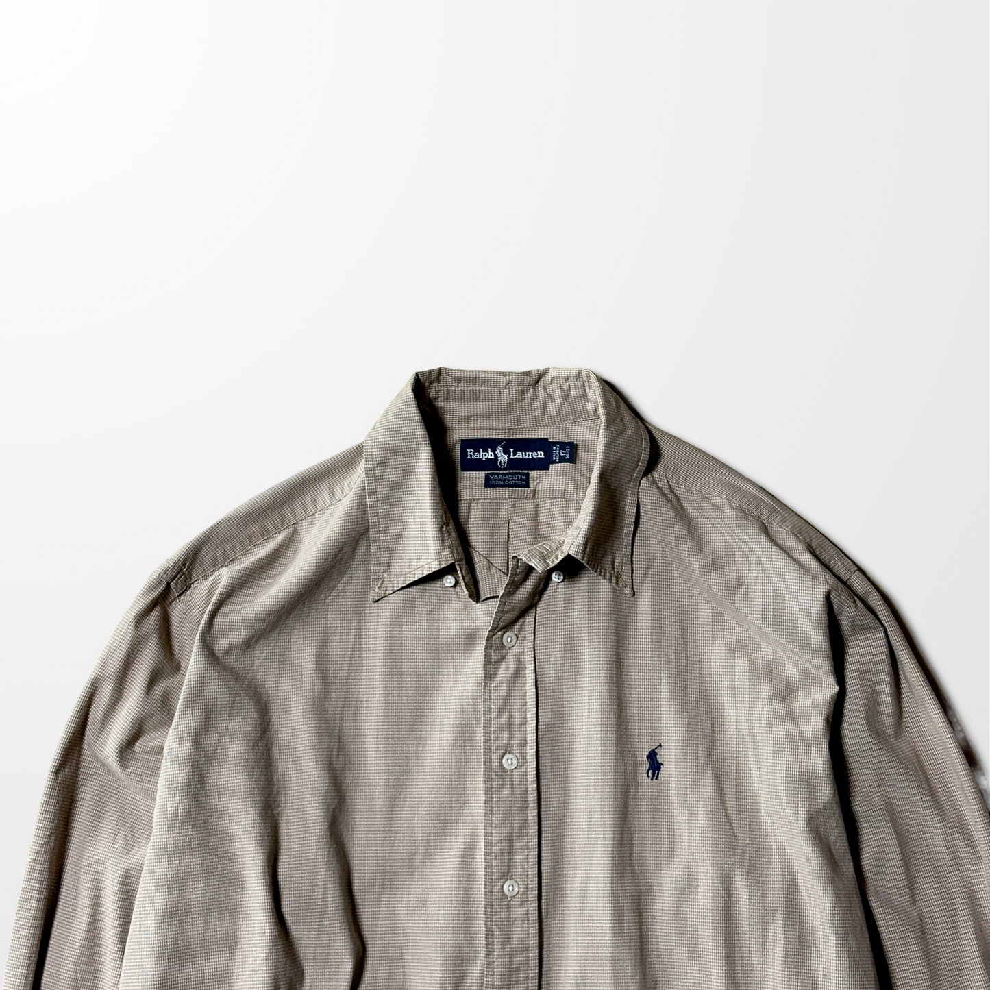 Ralph Lauren Yarmouth Cotton Check Shirt – Beige – 17/L