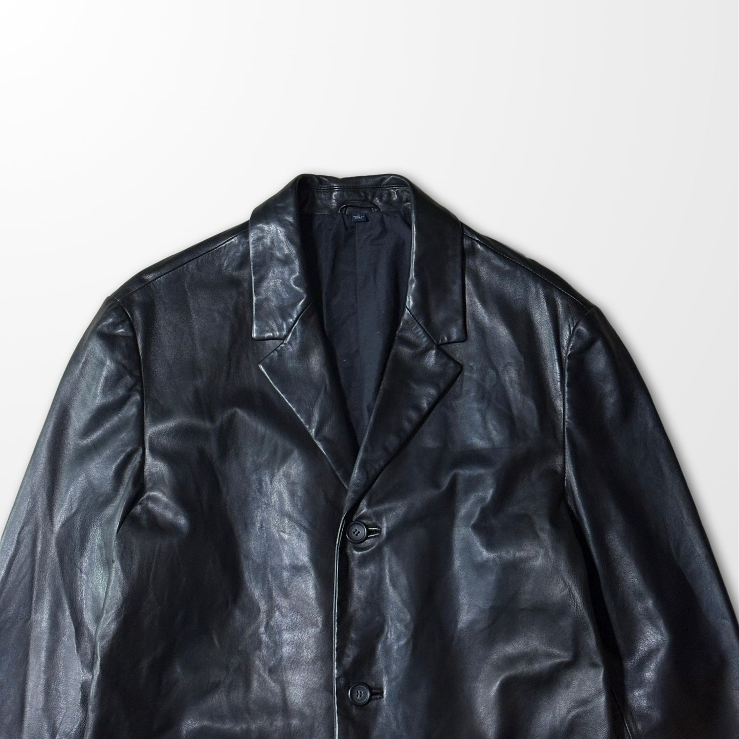 Brooks Brothers Leather Tailored Jacket – Black, L
