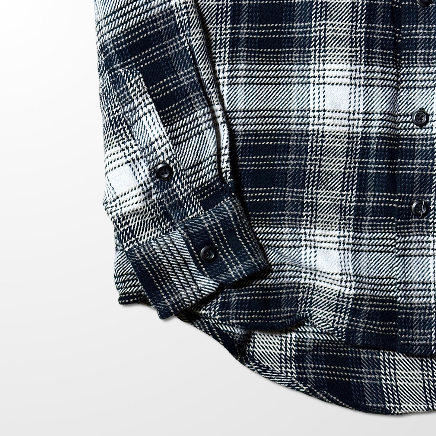 Flannel Check Shirt – M, Black & White