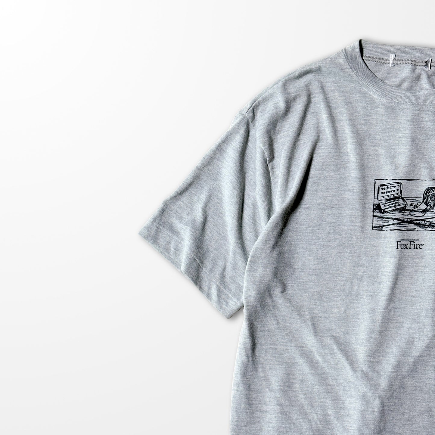 vintage printed T-shirt "Fox Fire" / fly fishing sketch