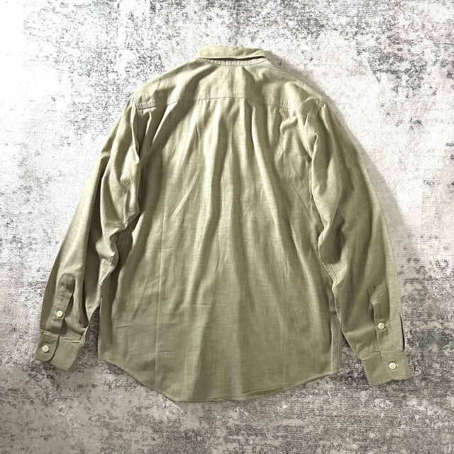 Ralph Lauren Cotton Shirt Olive Beige Double Pocket – M