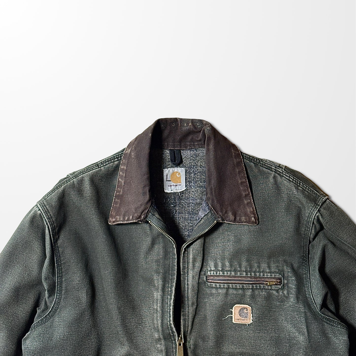 Carhartt Detroit Jacket – Moss Green, Blanket Lined, Vintage L
