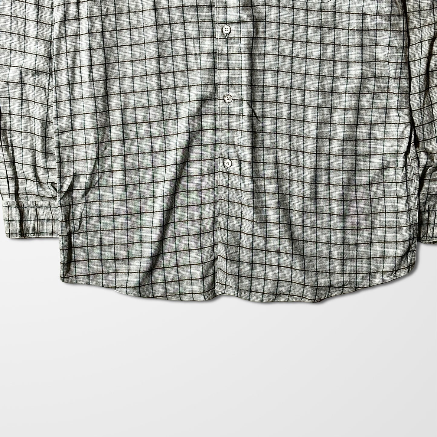 Perry Ellis 100% Rayon Check Shirt – Brown Beige, XL