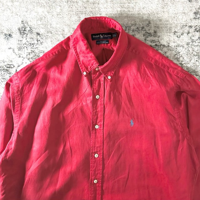 Ralph Lauren Red Silk Linen Shirt BLAKE – L