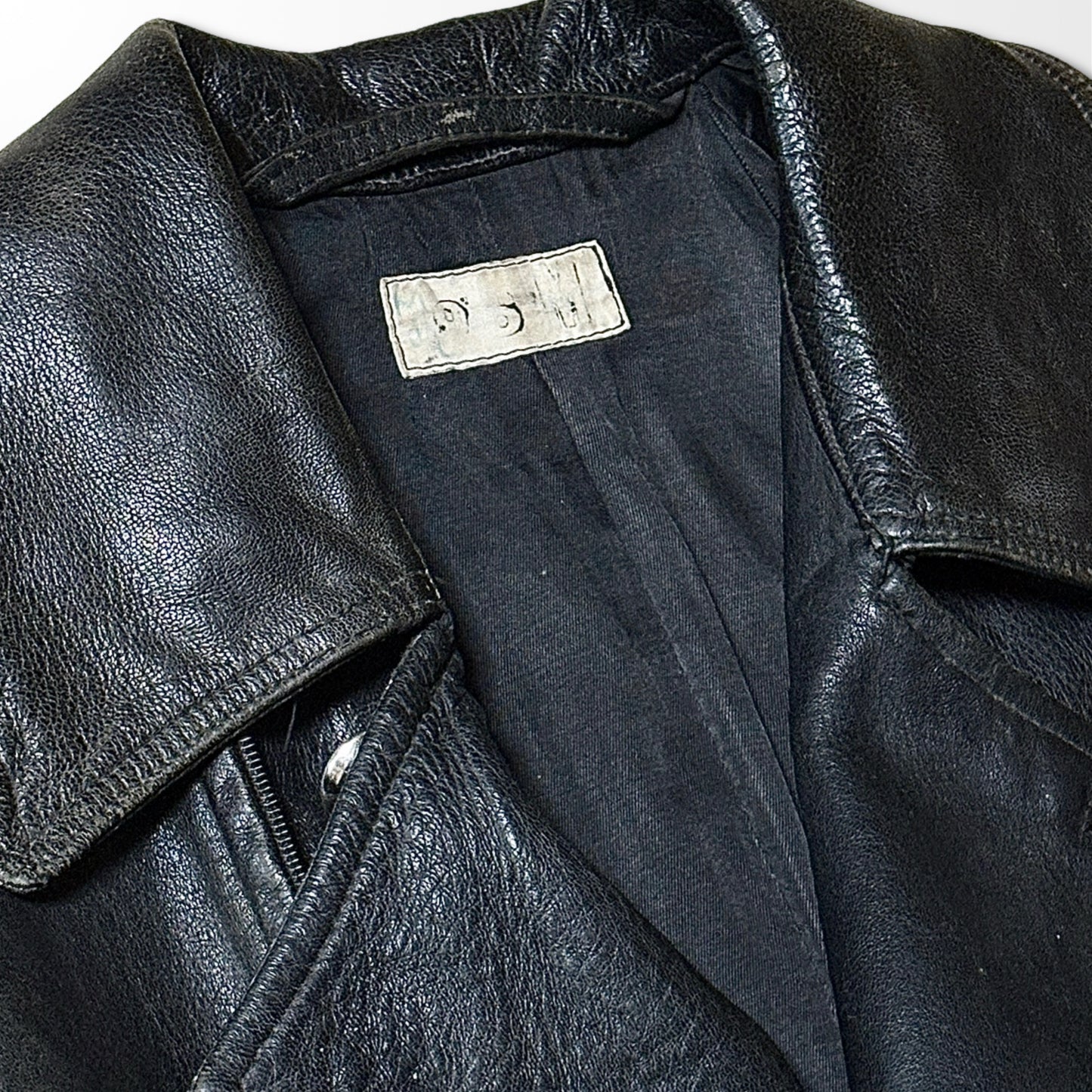 French Military Vintage Motorcycle Leather Coat – 96M - 80ｓ