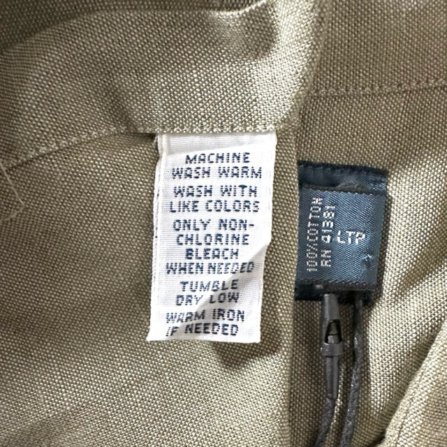 Ralph Lauren Cotton Shirt Olive Beige Double Pocket – M