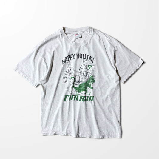 Faded Print T-shirt / Happy Hollow Fun Run / dragon graphic / Made in USA