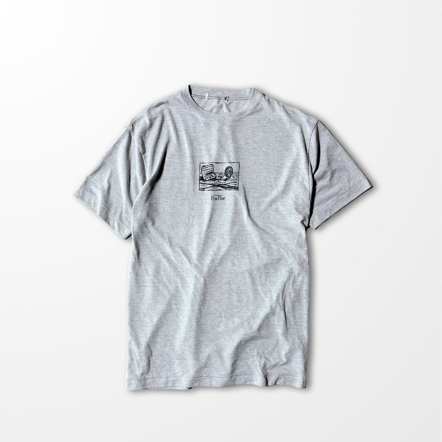 vintage printed T-shirt "Fox Fire" / fly fishing sketch