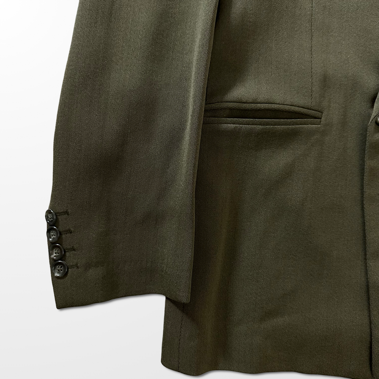 Double Breasted Jacket　Made in Italy Wool – Olive – Size XL