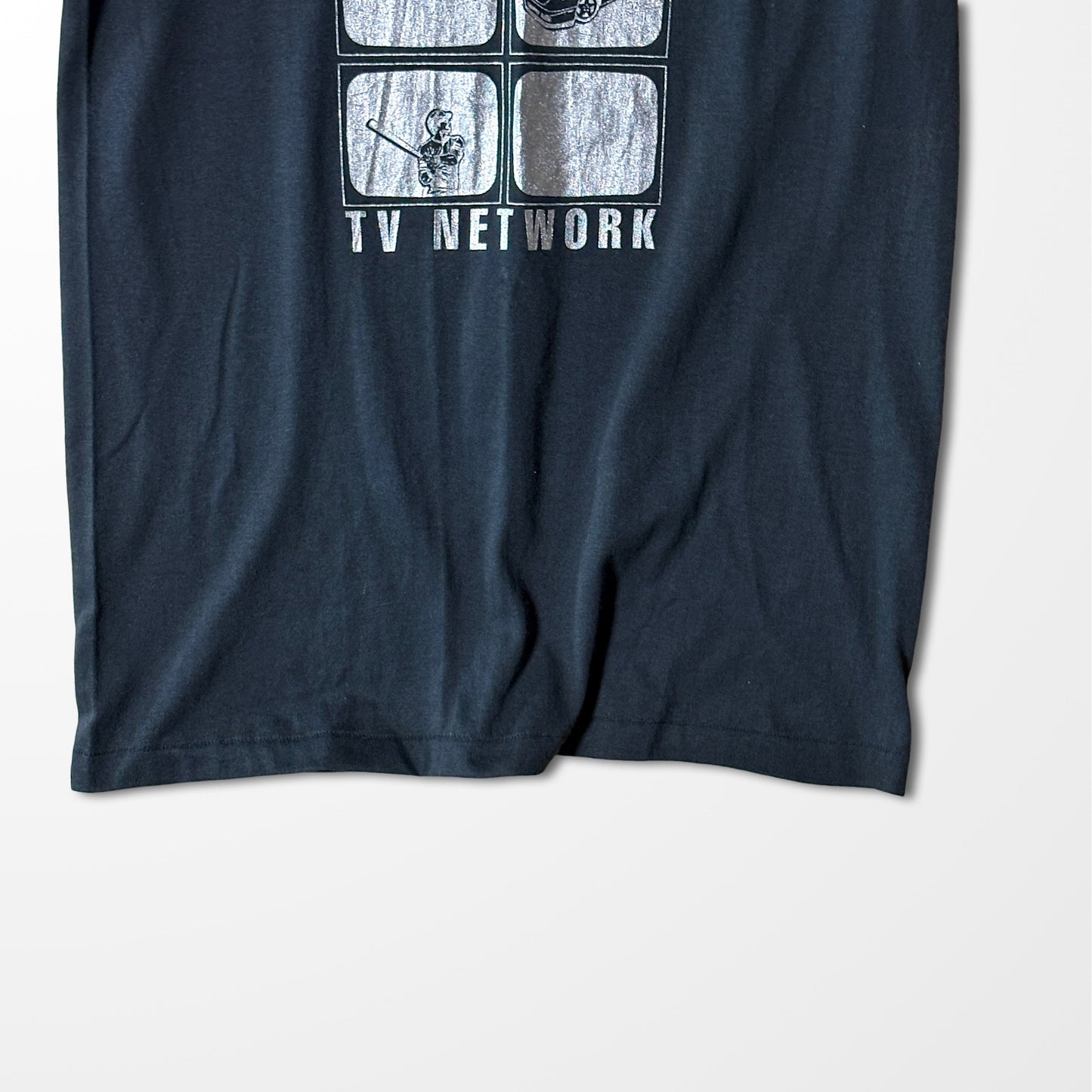 metallic graphic T-shirt "JARED’S TV NETWORK"Made in USA