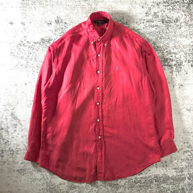Ralph Lauren Red Silk Linen Shirt BLAKE – L