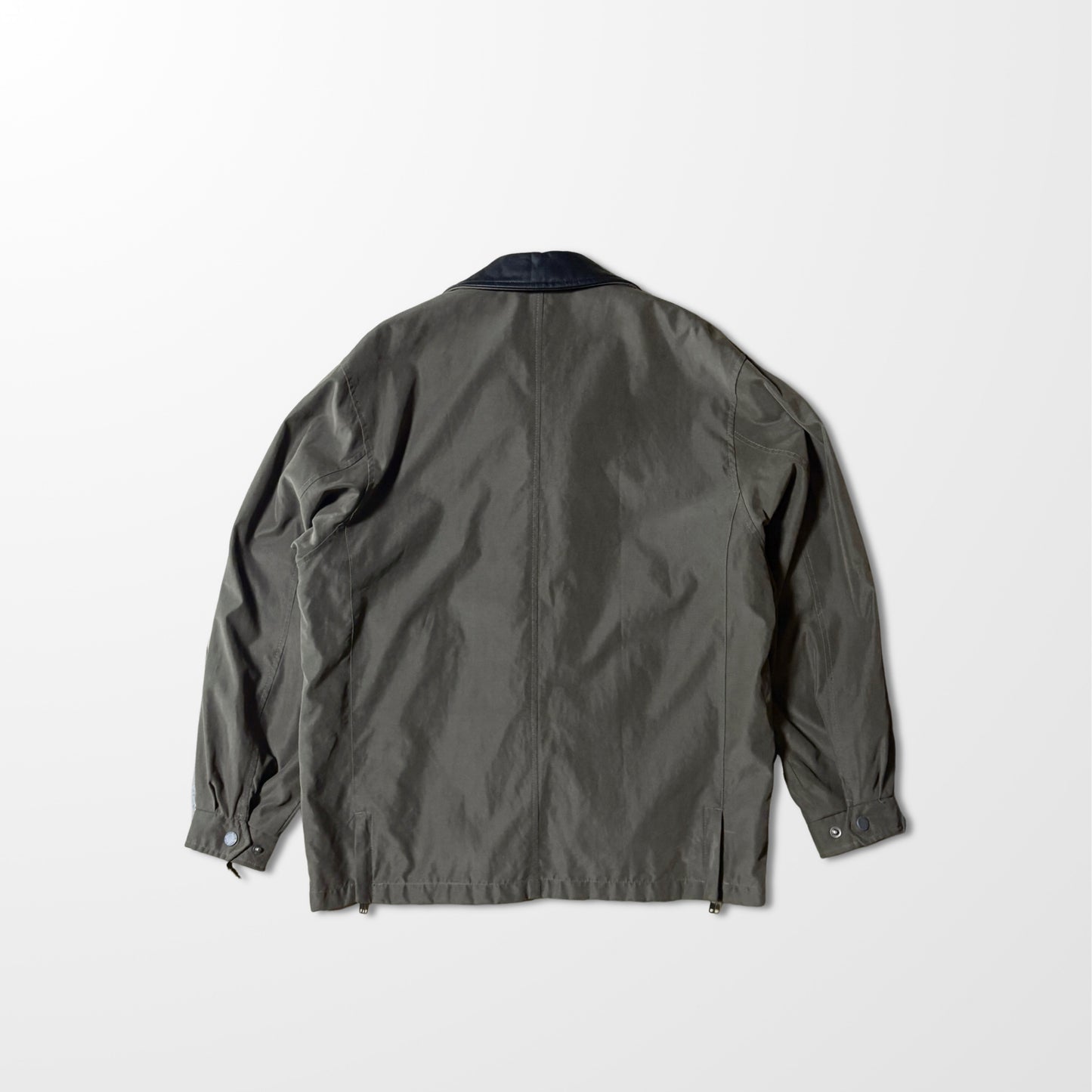 Leather Collar Blouson – L / Olive　Perry Ellis
