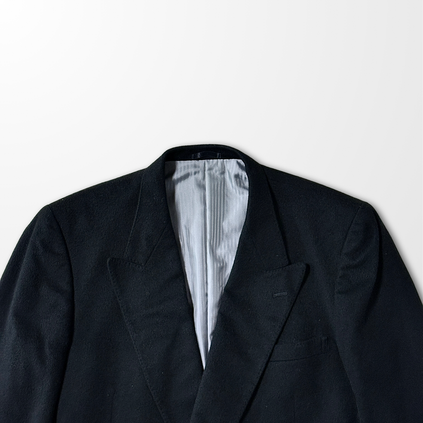 Pure Cashmere Double Breasted Jacket – Black – L