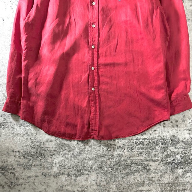 Ralph Lauren Red Silk Linen Shirt BLAKE – L
