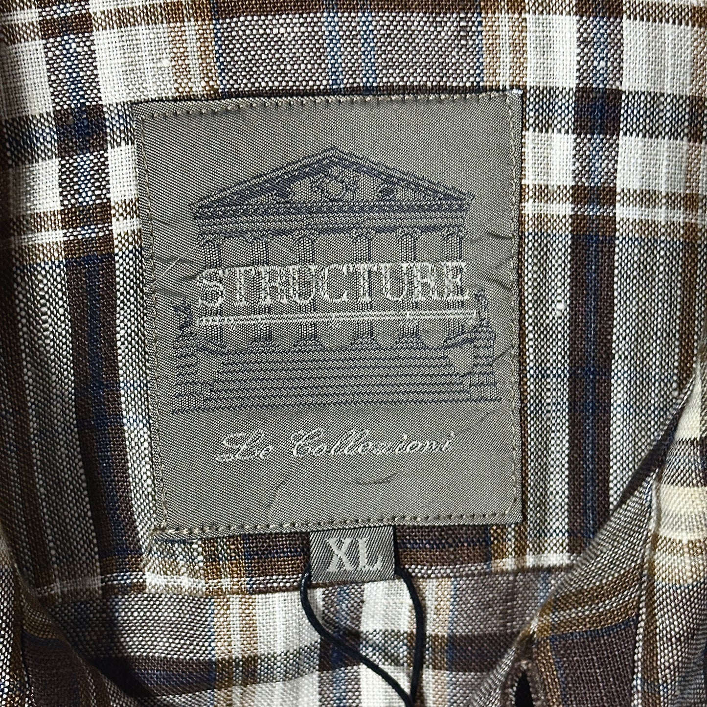 Linen Brown Check Shirt Jacket – XL Structure