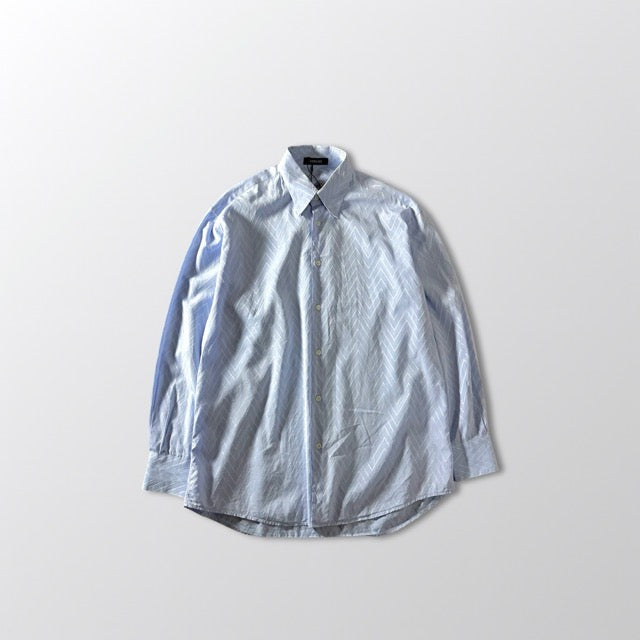 Gianni Versace Blue Textured Stripe Shirt – 54