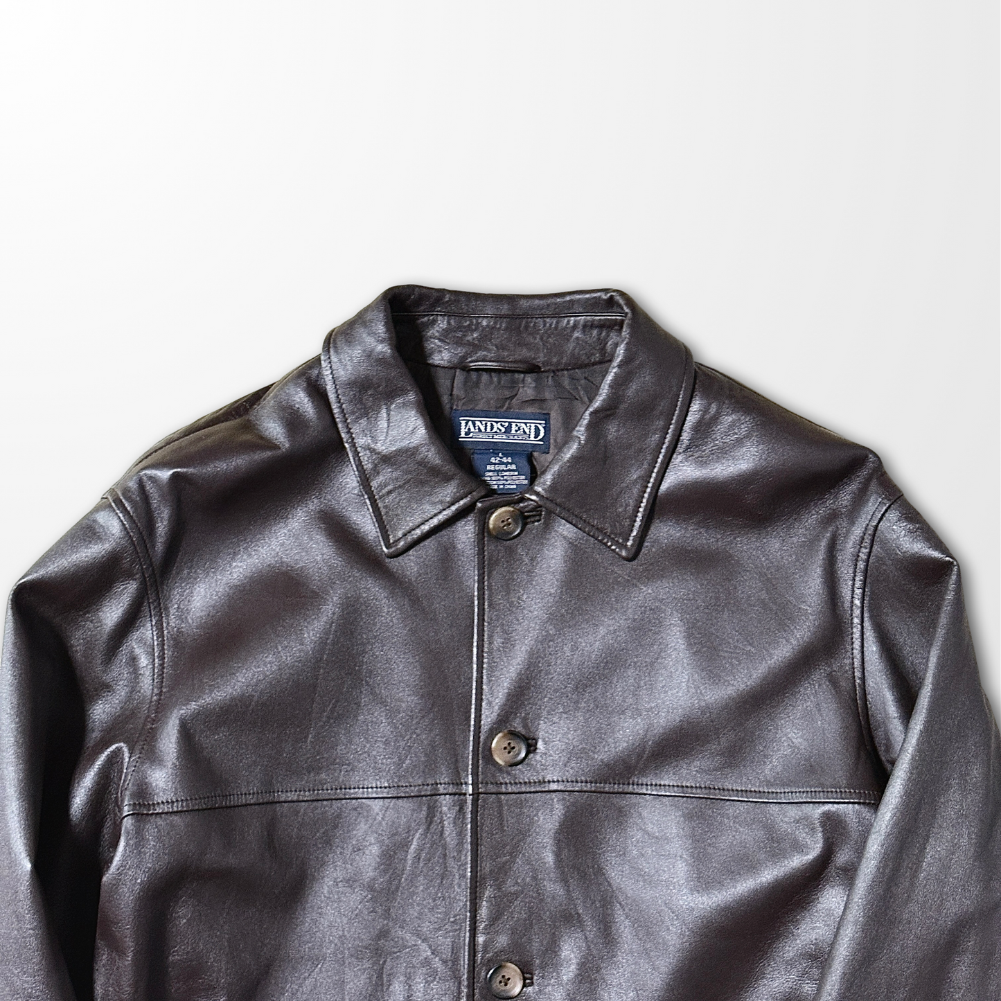 Lands' End Lambskin Leather Car Coat – L / Brown