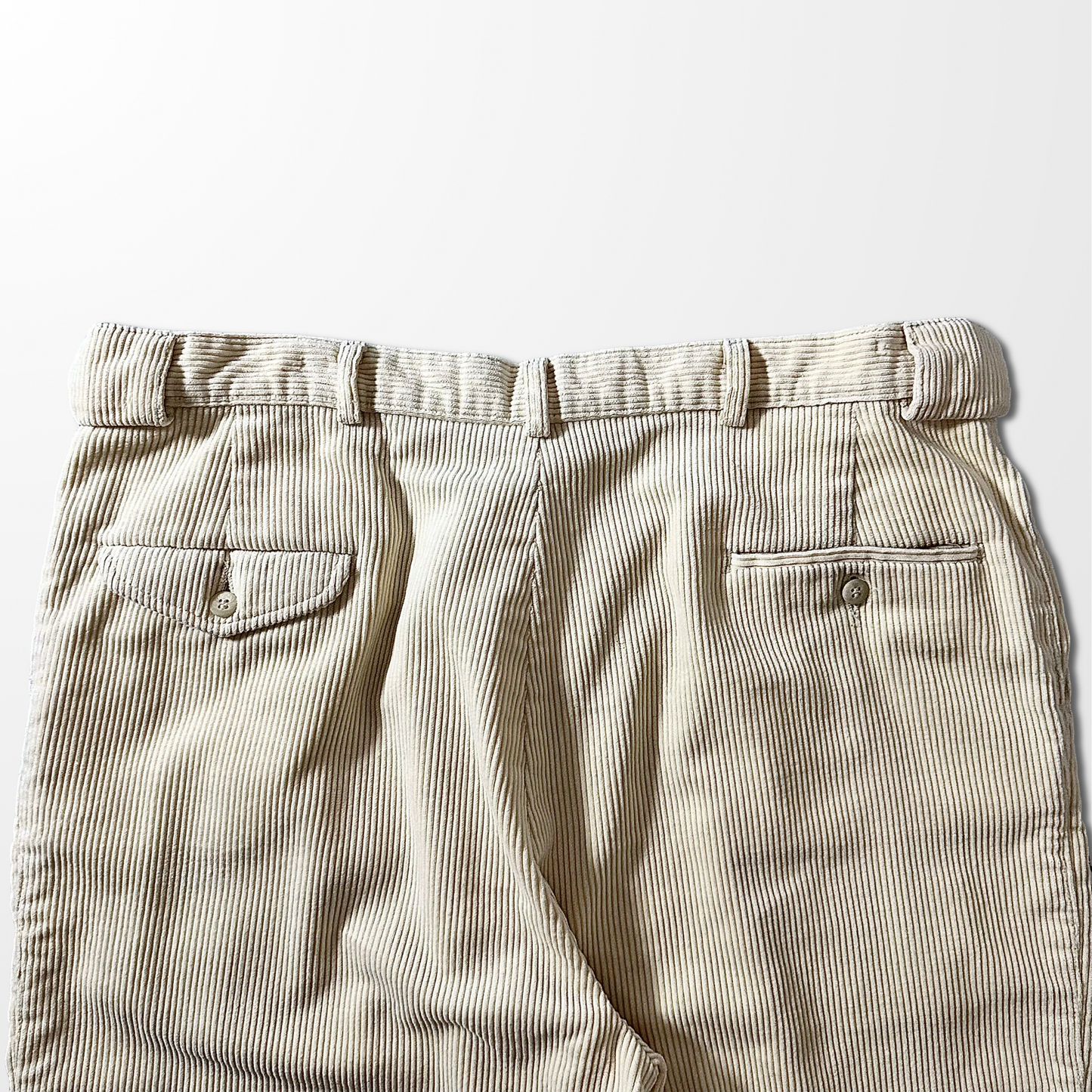 Ralph Lauren Corduroy Pleated Pants – Cream – W38　Made In USA