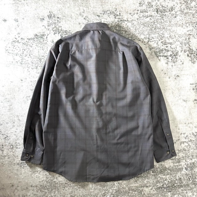 Pendleton Gray Wool Check Shirt Subtle Pattern – L