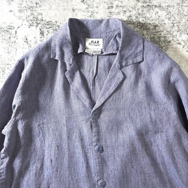 FLAX Linen Jacket Blue Relaxed Fit – M