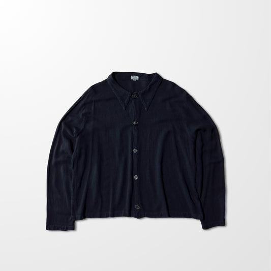 Textured Rayon Shirt Jacket  Black – L CP SHADES
