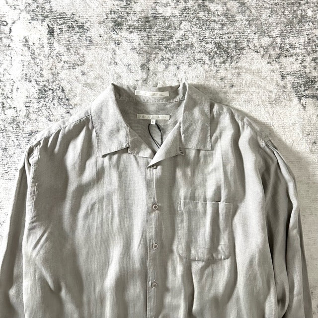 PERRY ELLIS Gray Textured Open Collar Shirt – XL