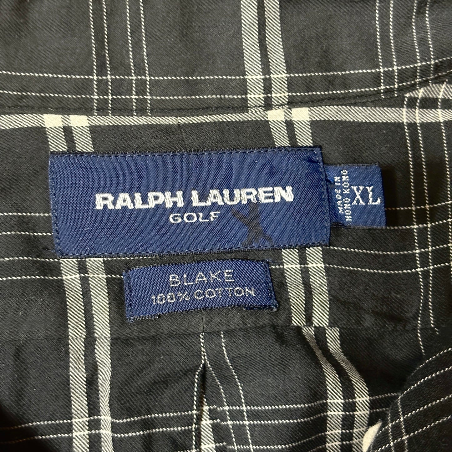 Ralph Lauren Golf Cotton Black Check Shirt – XL
