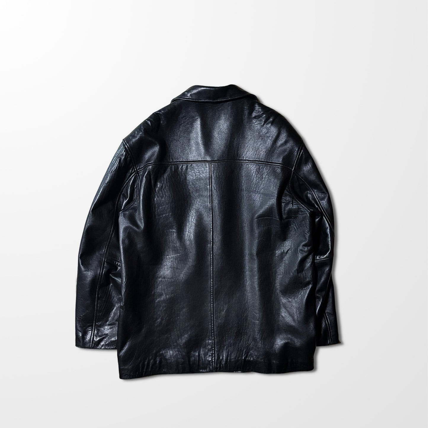 Baracuta Lambskin Leather Car Coat Black – L