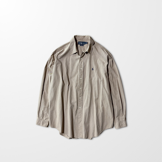 Ralph Lauren Yarmouth Cotton Check Shirt – Beige – 17/L