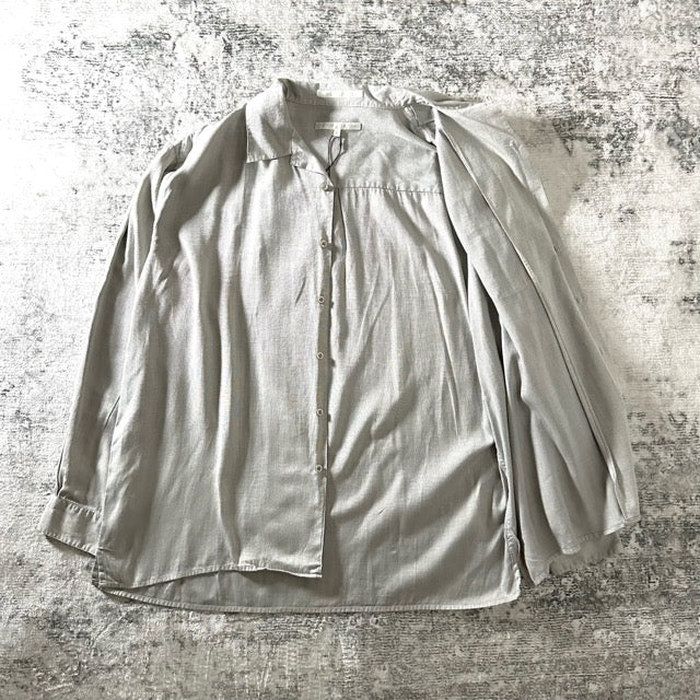 PERRY ELLIS Gray Textured Open Collar Shirt – XL