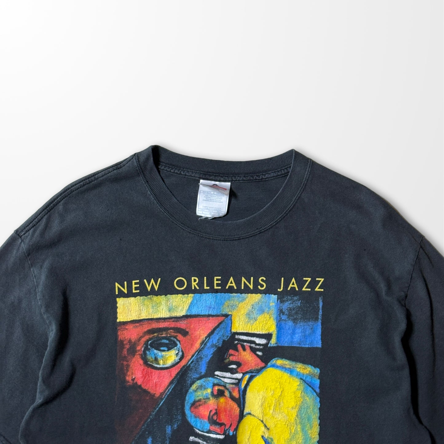 New Orleans Jazz Fade Art Tee – Colorful Pianist Print