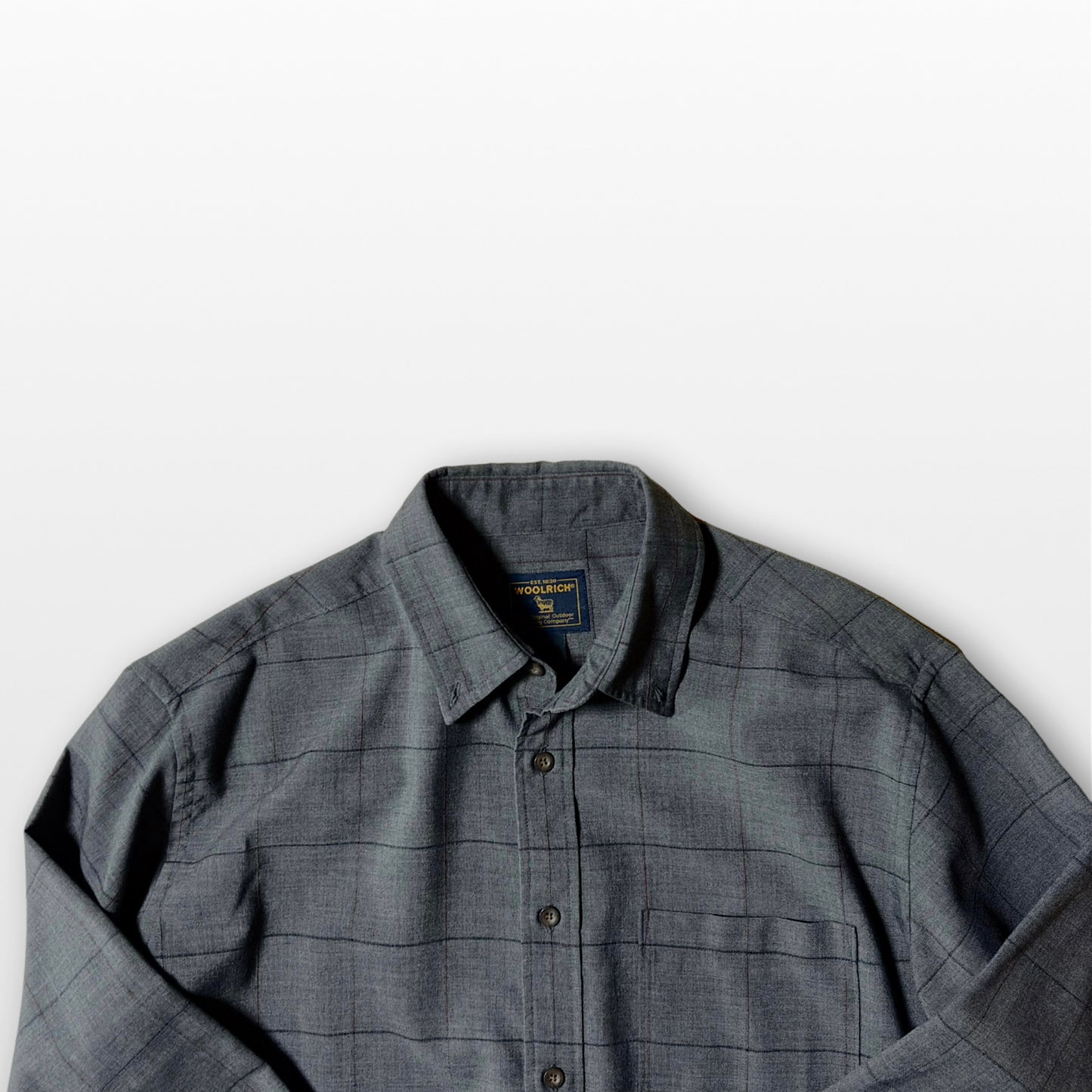 Woolrich Wool Check Shirt Charcoal Gray L