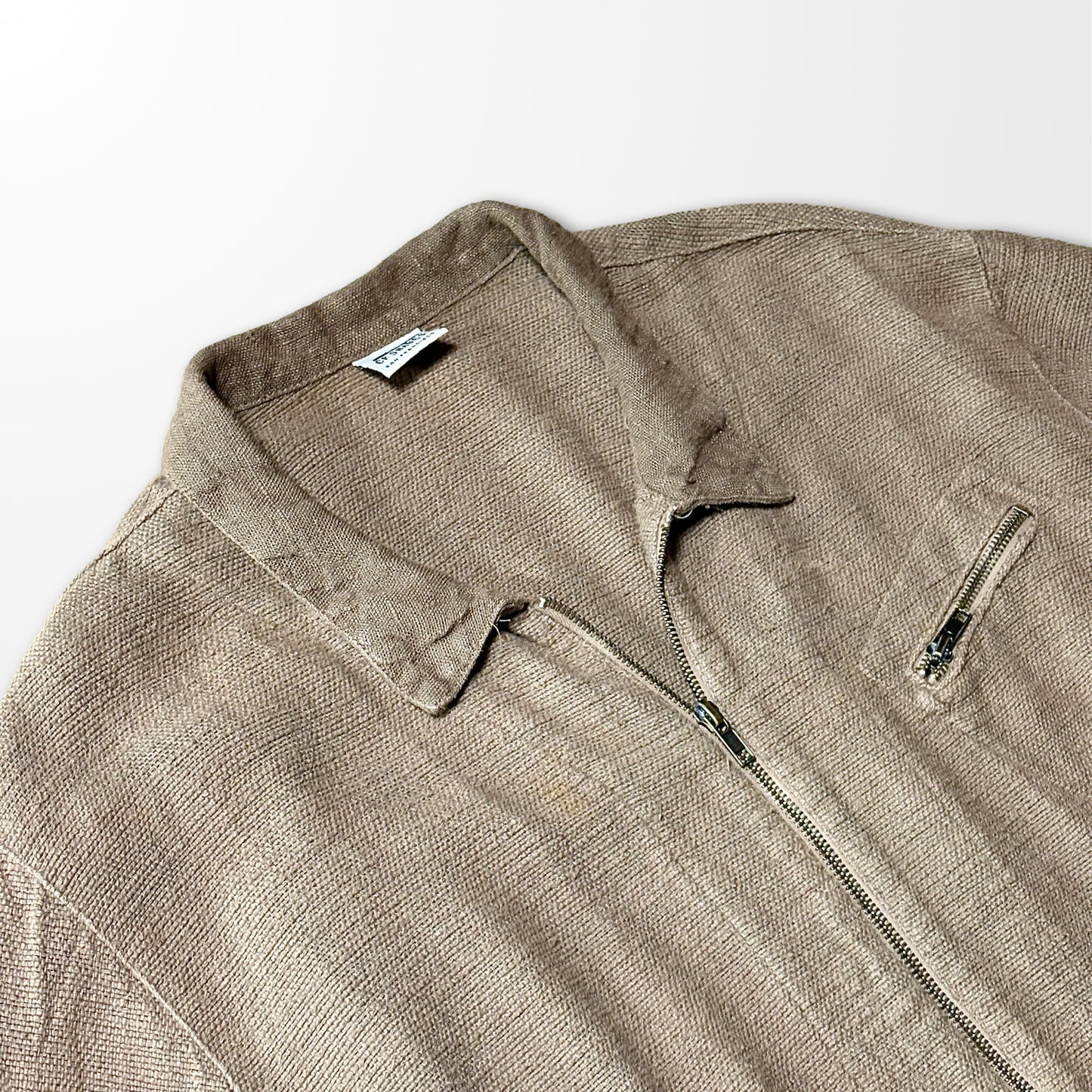 Cotton Linen Rayon Work Jacket – M – Brown-CP Shades
