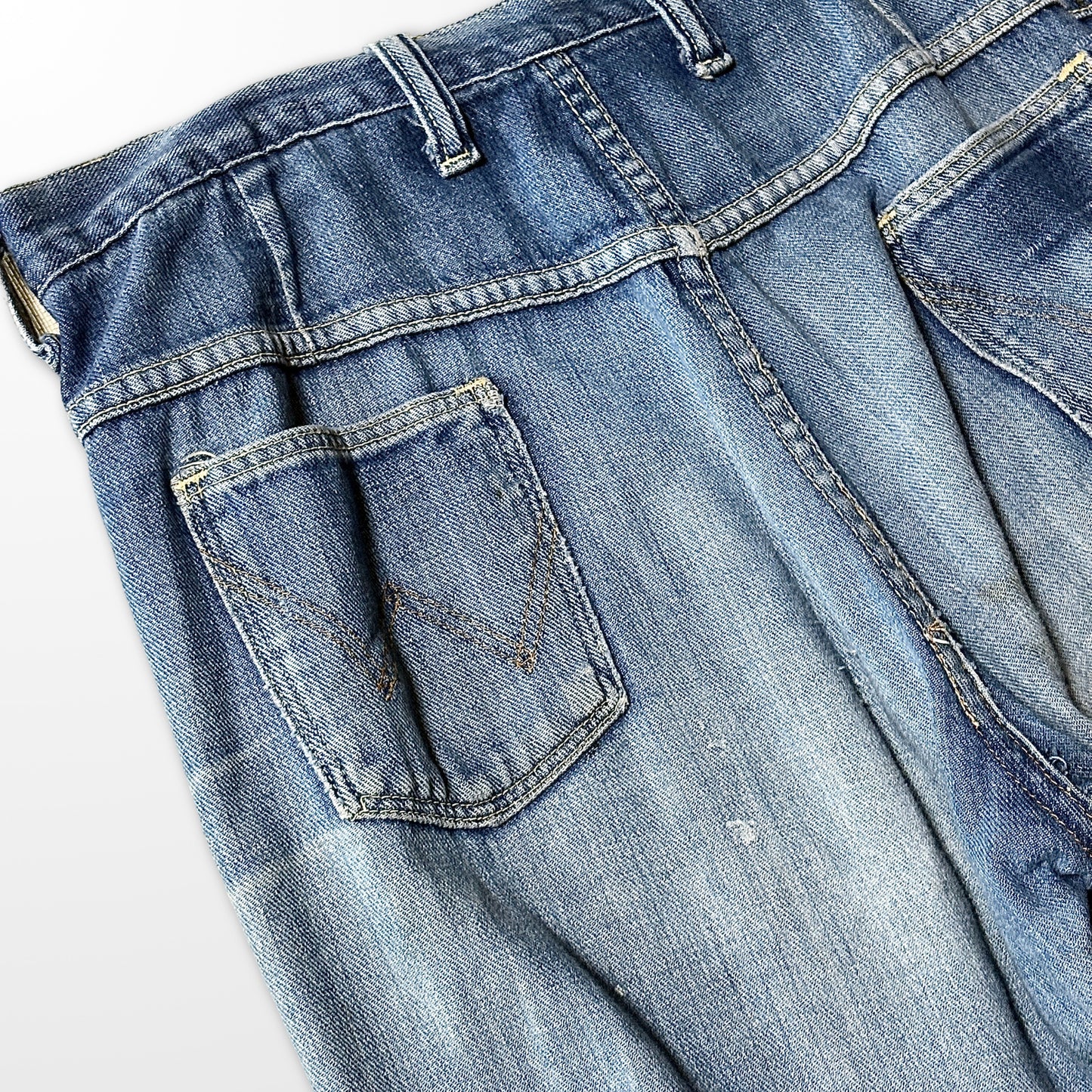 1970s Vintage Denim Work Pants – Blue, Distressed
