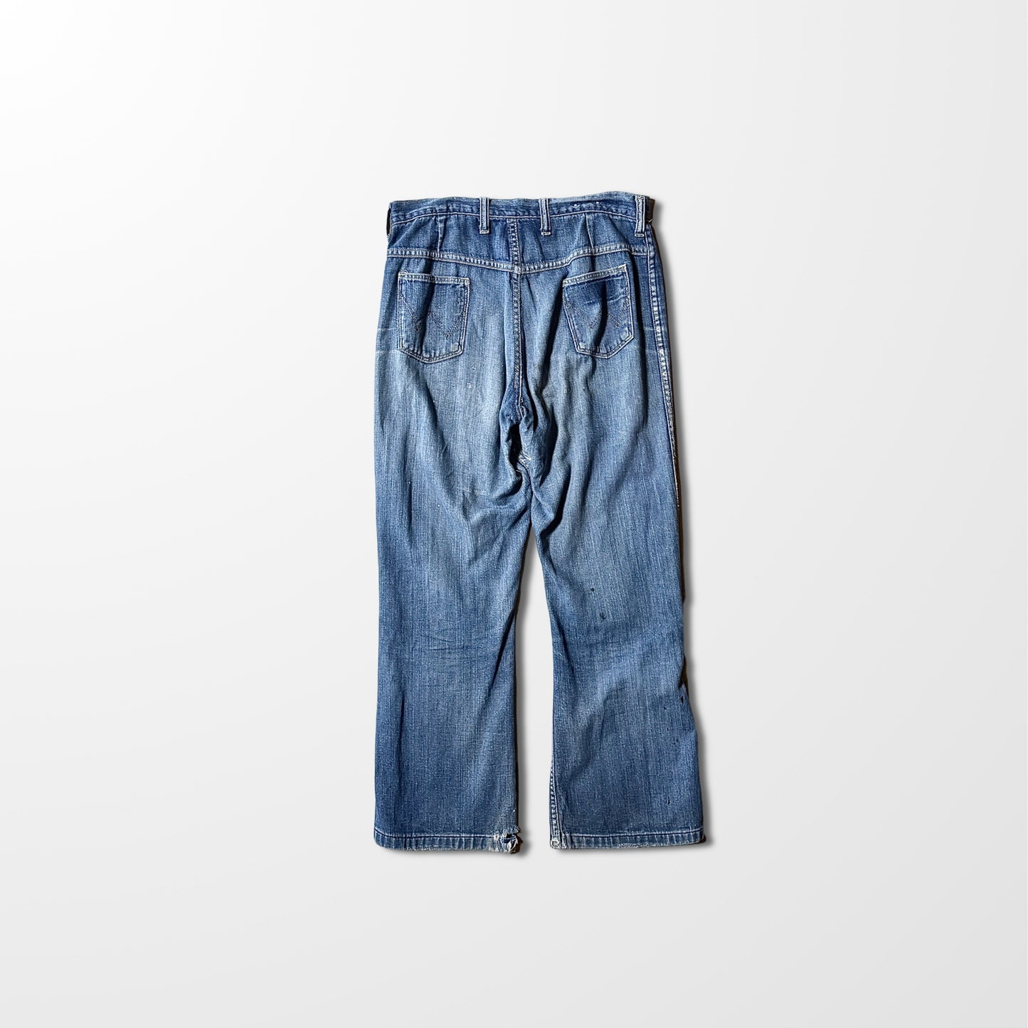 1970s Vintage Denim Work Pants – Blue, Distressed