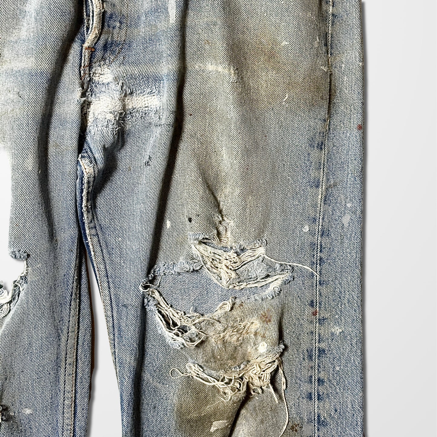 Levi’s 501 Vintage Distressed Jeans – Paint Stains & Heavy Fade – Made In USA  W38