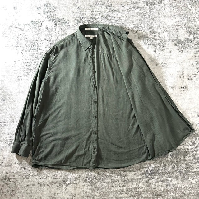 Perry Ellis Rayon Blend Shirt Green Solid – XL