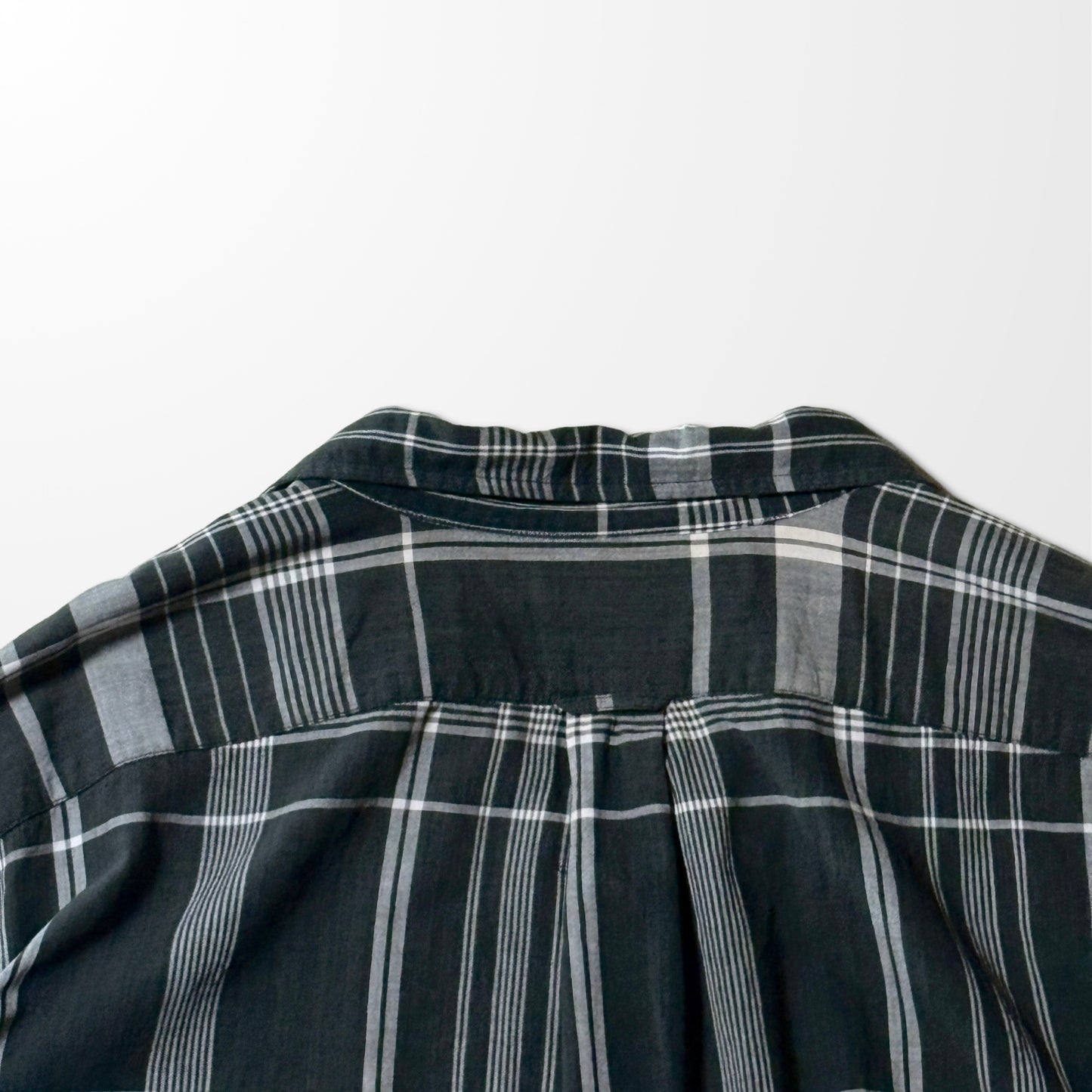 CALDWELL Ralph Lauren Black Cotton Check Open Collar Shirt – XXL